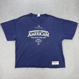 2008 MLB All Star Game T Shirt Mens 3XL XXXL Navy Blue Yankee Stadium Majestic